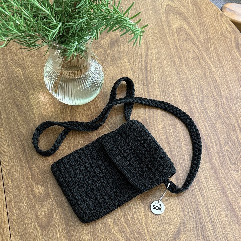 The Sak Black Crochet Crossbody Bag